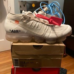 Worn White Nike Off-White Vapormax Size 10.5M
